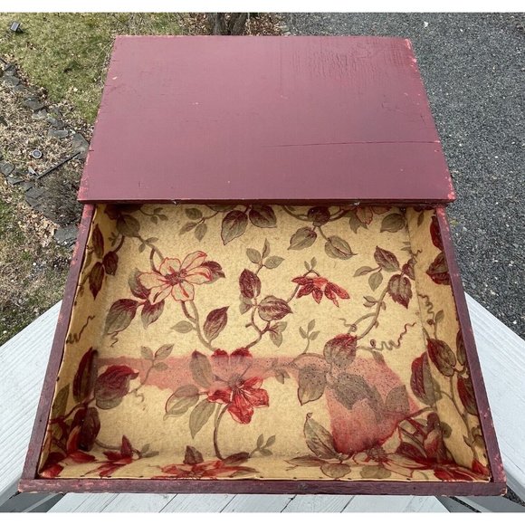 Antique - Vintage Wooden Letter Lap Desk Box Hand Painted Primitive Edwardian - Picture 11 of 16